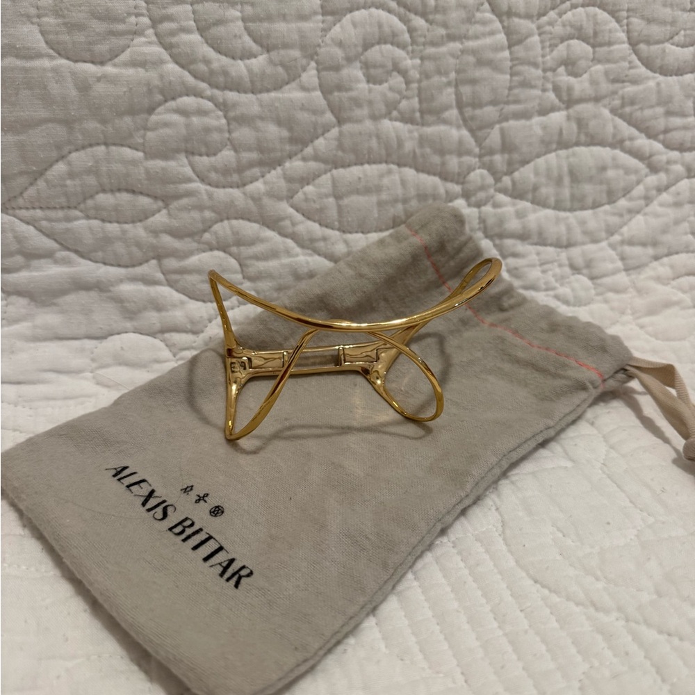 Alexis Bittar Gold liquid hinge cuff